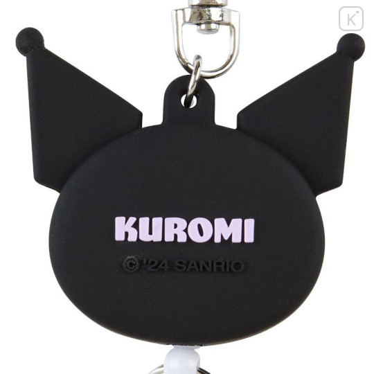 Japan Sanrio Original Face Shaped Reel Keychain - Kuromi - 4
