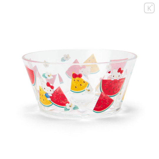Japan Sanrio Original Clear Bowl - Hello Kitty / Colorful Fruit - 1