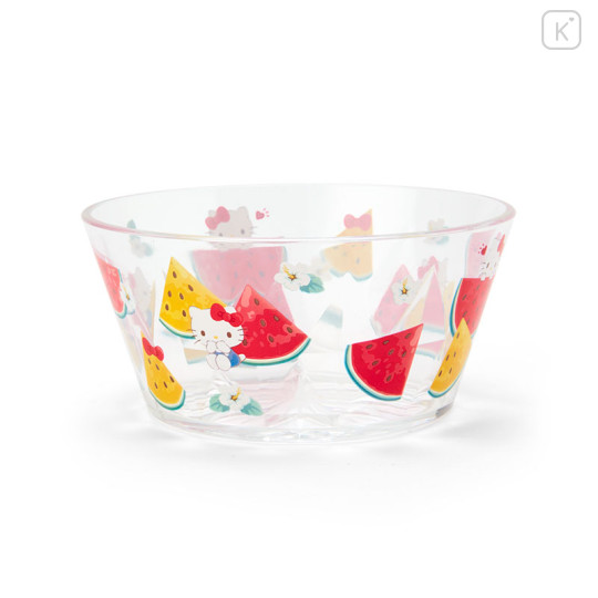 Japan Sanrio Original Clear Bowl - Hello Kitty / Colorful Fruit - 2