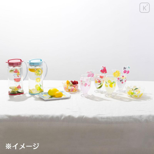 Japan Sanrio Original Clear Bowl - Kuromi / Colorful Fruit - 5