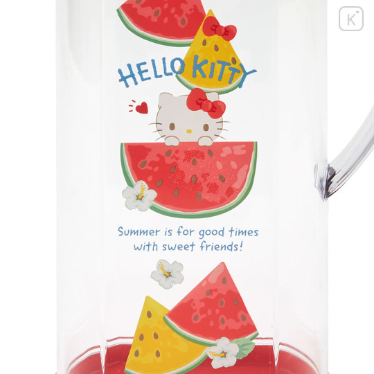 Japan Sanrio Original Cold Water Pitcher - Hello Kitty / Colorful Fruit - 2