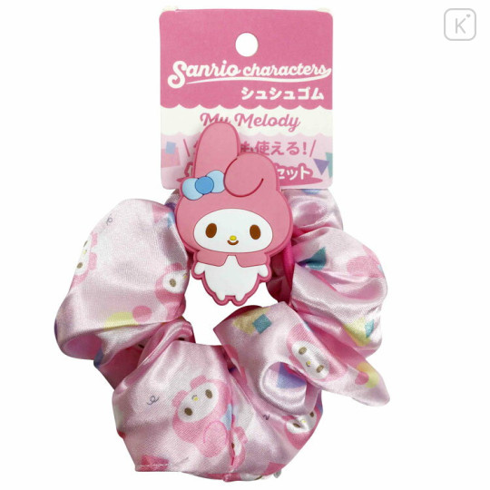 Japan Sanrio Hair Scrunchie & Mascot Tie - My Melody / Smile - 1