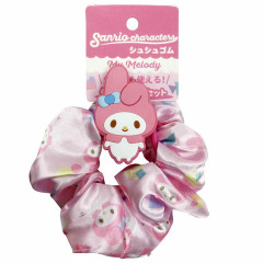 Japan Sanrio Hair Scrunchie & Mascot Tie - My Melody / Smile
