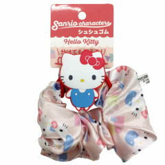 Japan Sanrio Hair Scrunchie & Mascot Tie - Hello Kitty / Smile