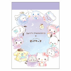 Japan Sanrio × Obakenu Mini Notepad - Characters / Toddler Baby / Night