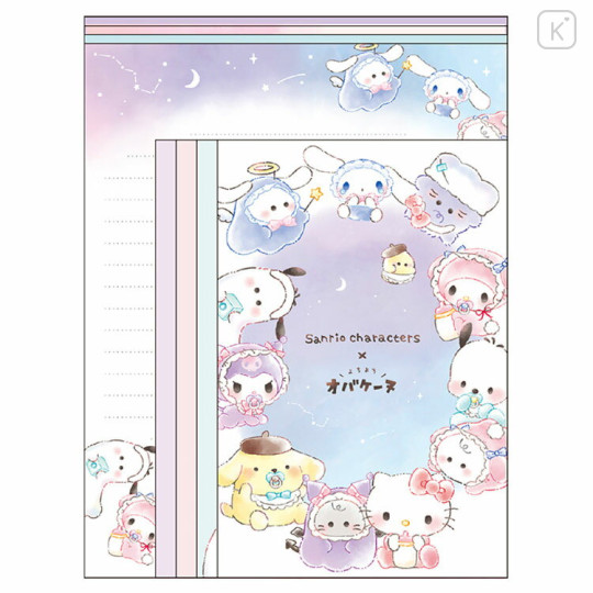 Japan Sanrio × Obakenu Letter Envelope Set - Characters / Toddler Baby / Night - 1