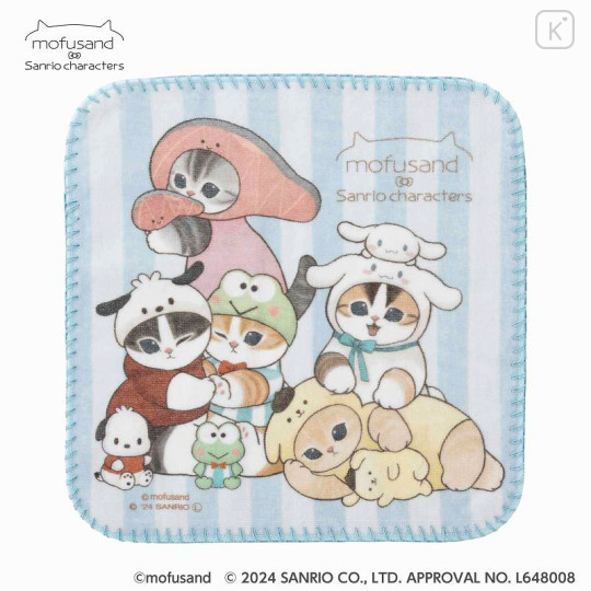 Japan Sanrio × Mofusand Large Stitch Mellow Hand Towel - Close Friends - 4