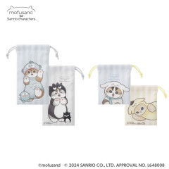 Japan Sanrio × Mofusand 2 Size Drawstring Set B