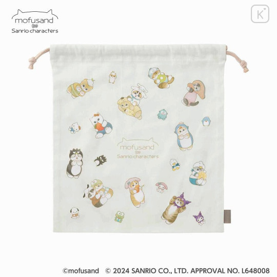 Japan Sanrio × Mofusand Drawstring Bag - Everyone is Good Friends B - 4