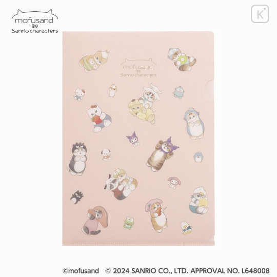 Japan Sanrio × Mofusand A4 Clear File - Pink - 1