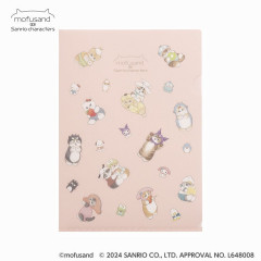 Japan Sanrio × Mofusand A4 Clear File - Pink