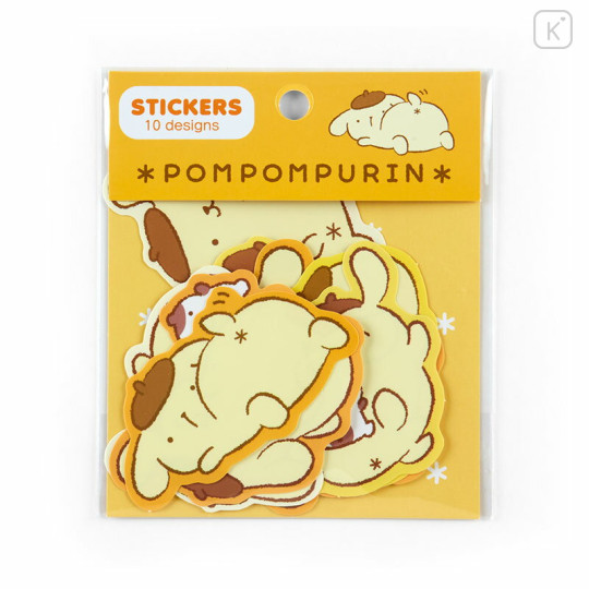 Japan Sanrio Original Sticker Set - Pompompurin / Butt Puripuri Pudding - 1