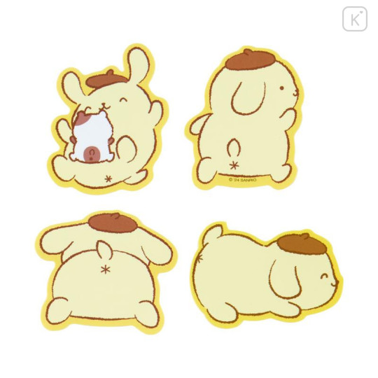 Japan Sanrio Original Sticker Set - Pompompurin / Butt Puripuri Pudding - 4