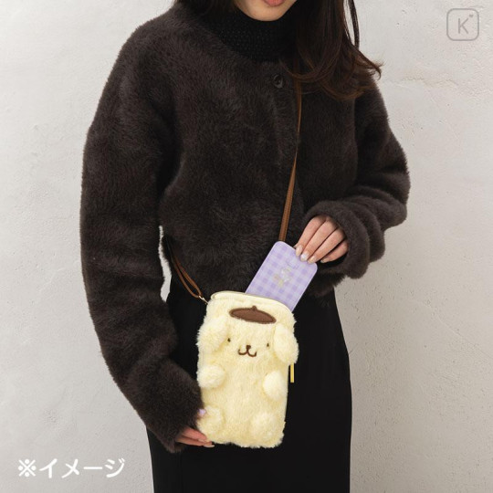 Japan Sanrio Original Smartphone Shoulder - Pompompurin / Butt Puripuri Pudding - 7