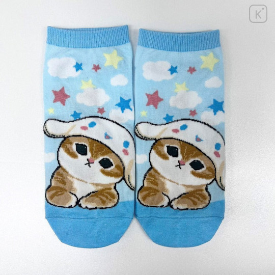 Japan Sanrio × Mofusand Rib Socks - Cat / Cinnamoroll - 1