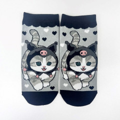 Japan Sanrio × Mofusand Rib Socks - Cat / Kuromi