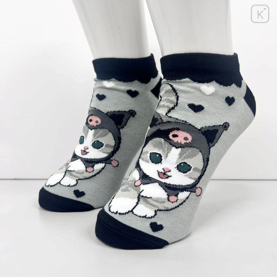 Japan Sanrio × Mofusand Rib Socks - Cat / Kuromi - 2