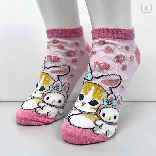 Japan Sanrio × Mofusand Rib Socks - Cat / My Melody - 2