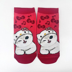 Japan Sanrio × Mofusand Rib Socks - Cat / Hello Kitty