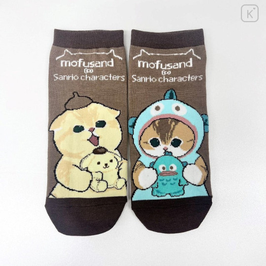 Japan Sanrio × Mofusand Rib Socks - Cat / Pompompurin & Hangyodon - 1