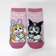 Japan Sanrio × Mofusand Rib Socks - Cat / My Melody & Kuromi