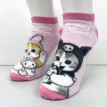 Japan Sanrio × Mofusand Rib Socks - Cat / My Melody & Kuromi - 2