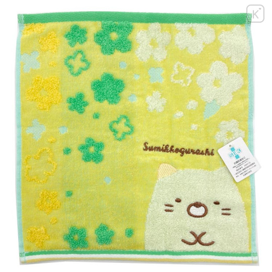 Japan San-X Jacquard Towel Handkerchief - Sumikko Gurashi / Neko Flora - 1