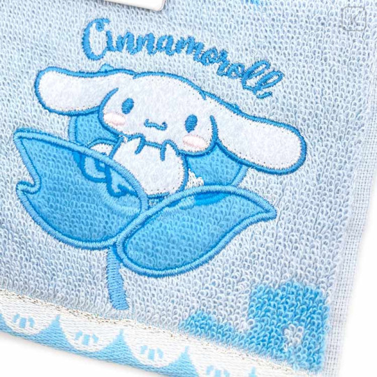 Japan Sanrio Embroidery Jacquard Towel Handkerchief - Cinnamoroll / Flora - 2