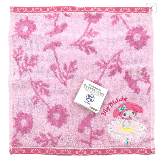 Japan Sanrio Embroidery Jacquard Towel Handkerchief - My Melody / Flora - 1