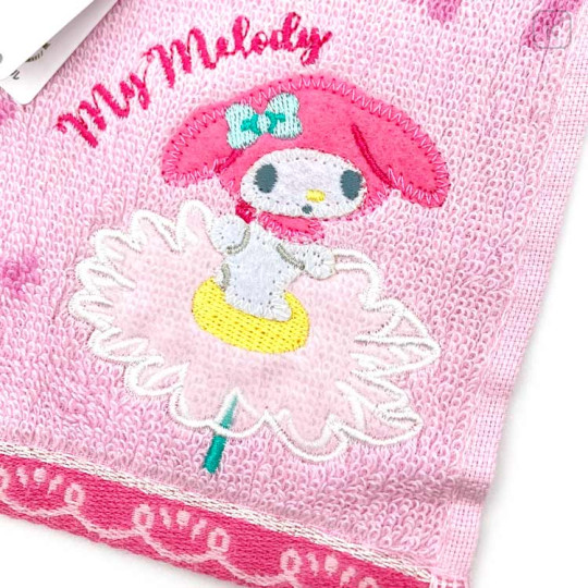 Japan Sanrio Embroidery Jacquard Towel Handkerchief - My Melody / Flora - 2