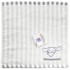 Japan Sanrio Jacquard Embroidered Towel Handkerchief - Cinnamoroll / Grey