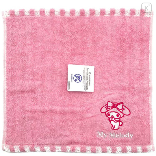 Japan Sanrio Jacquard Embroidered Towel Handkerchief - My Melody / Pink - 1