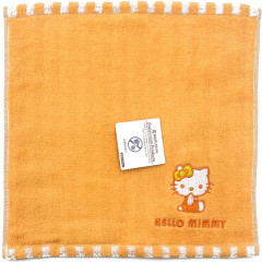 Japan Sanrio Jacquard Embroidered Towel Handkerchief - Hello Mimmy / Orange