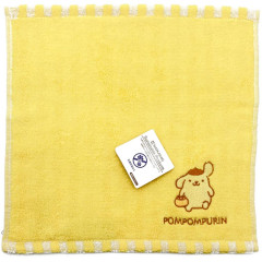 Japan Sanrio Jacquard Embroidered Towel Handkerchief - Pompompurin / Yellow