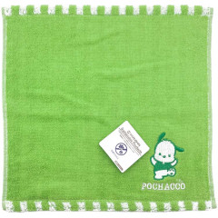 Japan Sanrio Jacquard Embroidered Towel Handkerchief - Pochacco / Green