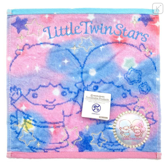 Japan Sanrio Jacquard Embroidered Towel Handkerchief - Little Twin Stars / Gradient Color - 1