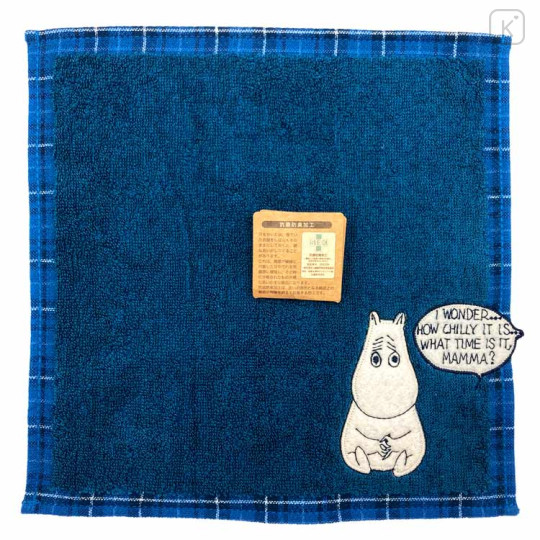 Japan Moomin Jacquard Embroidered Towel Handkerchief - Navy - 1