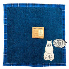 Japan Moomin Jacquard Embroidered Towel Handkerchief - Navy