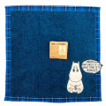 Japan Moomin Jacquard Embroidered Towel Handkerchief - Navy - 1