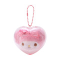 Japan Sanrio Original Mascot Holder in Heart Case - My Melody / Clear and Plump 3D - 1