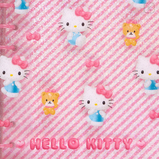 Japan Sanrio Original Clear Binder - Hello Kitty / Clear and Plump 3D - 3