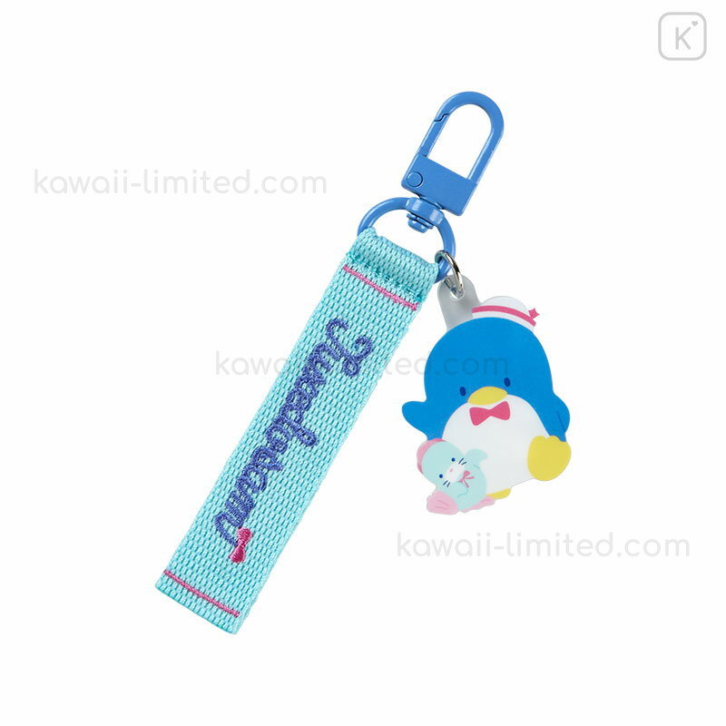 Japan Sanrio Original Logo Embroidered Tag Key Holder - Tuxedosam