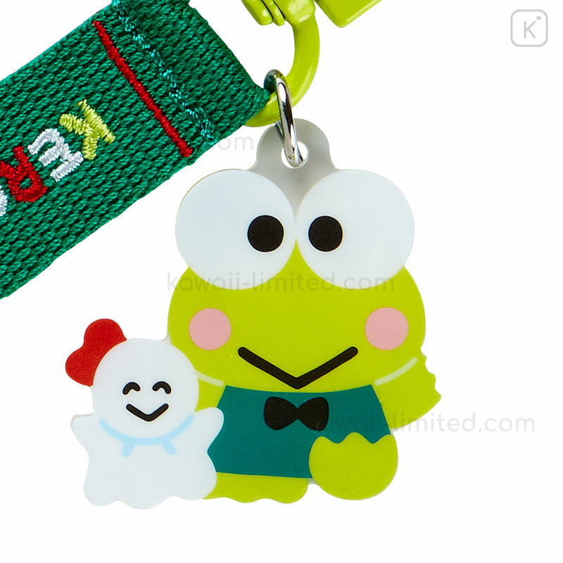 Japan Sanrio Original Logo Embroidered Tag Key Holder - Keroppi