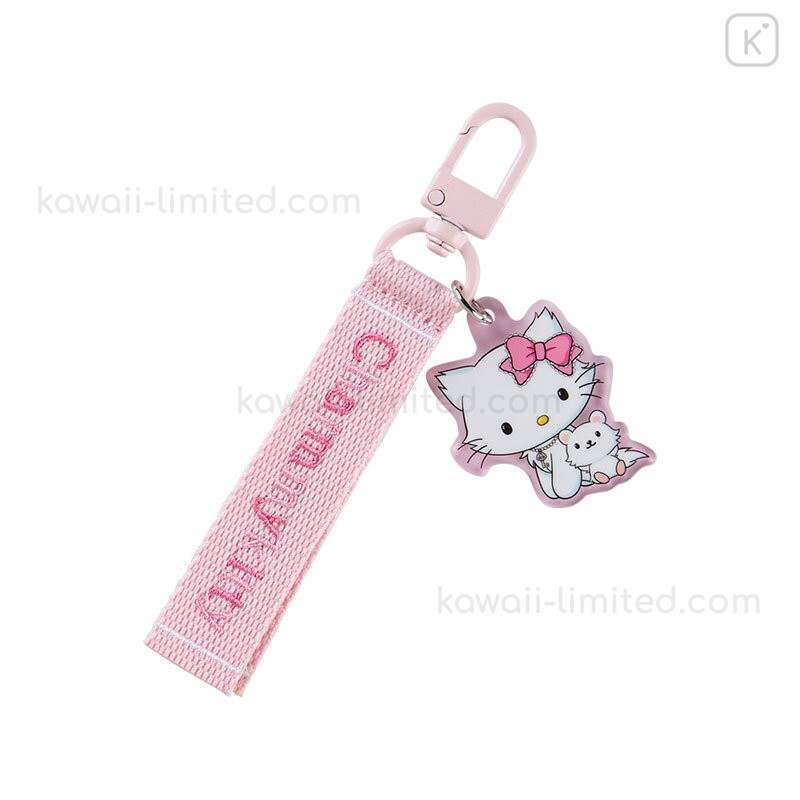 Japan Sanrio Original Logo Embroidered Tag Key Holder - Charmmy