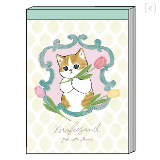 Japan Mofusand Mini Notepad - Cat / Tulip - 1