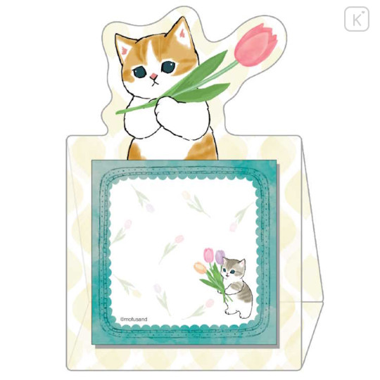 Japan Mofusand Sticky Notes Stand - Cat / Flora Tulip - 1