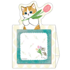 Japan Mofusand Sticky Notes Stand - Cat / Flora Tulip