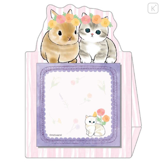 Japan Mofusand Sticky Notes Stand - Cat / Flora Rabbit - 1