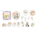 Japan Mofusand Sticker & Mini Paper Bag - Cat / Flora Pink - 2