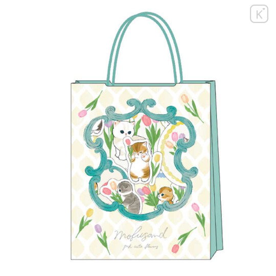 Japan Mofusand Sticker & Mini Paper Bag - Cat / Flora Tulip - 1